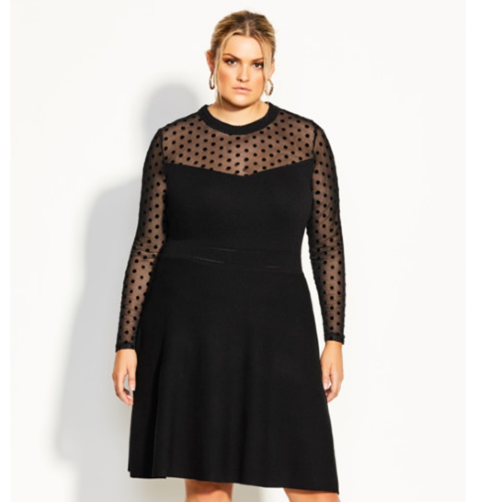 Spot Sweater Dress By City Chic